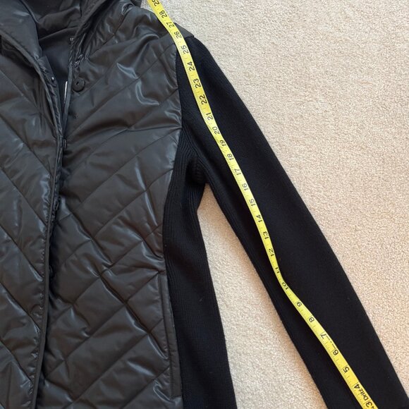 Eileen Fisher Black Hooded Merino Wool with Puffer Jacket, Black, XS - Picture 7 of 10